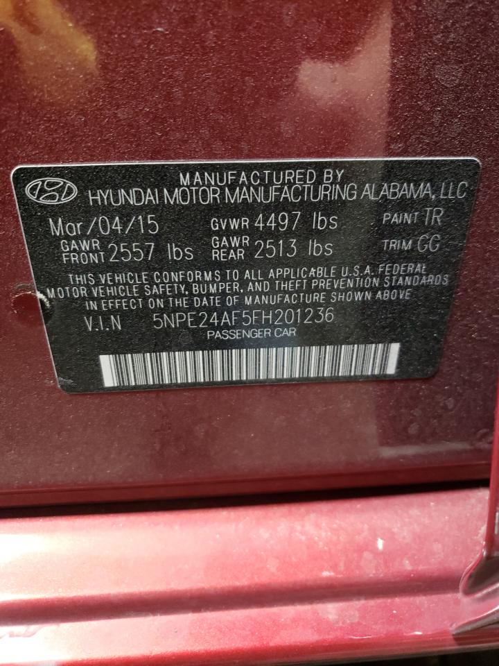 5NPE24AF5FH201236 2015 Hyundai Sonata Se