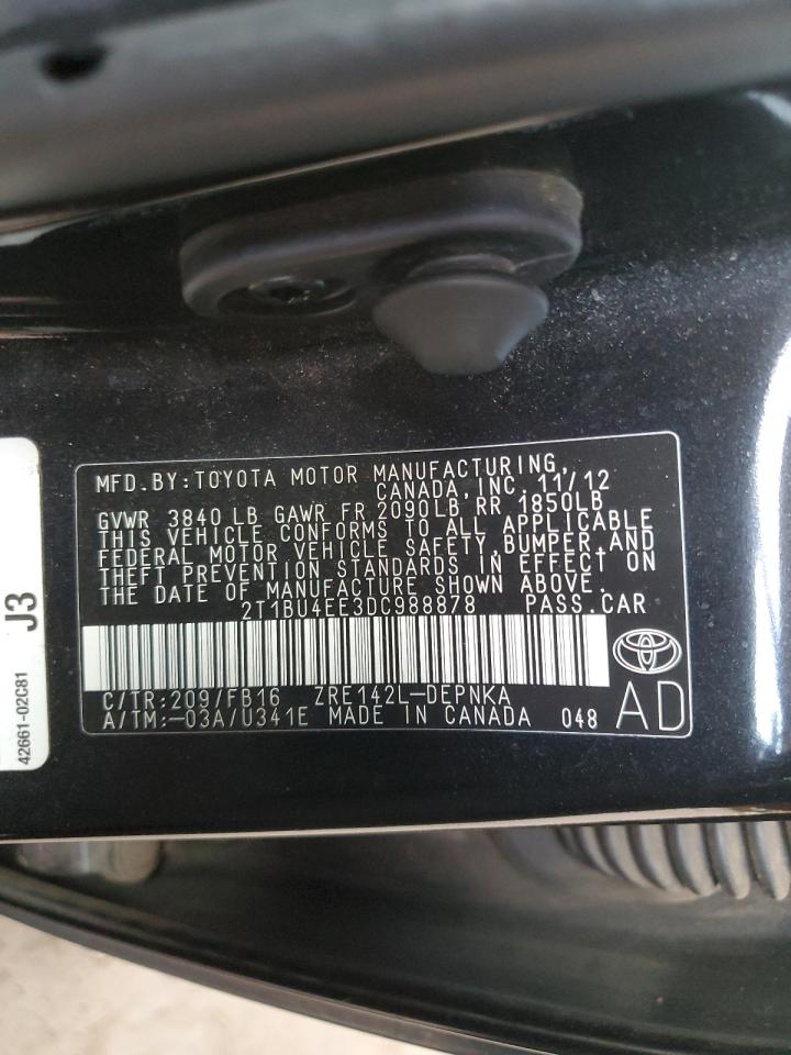 2T1BU4EE3DC988878 2013 Toyota Corolla Base