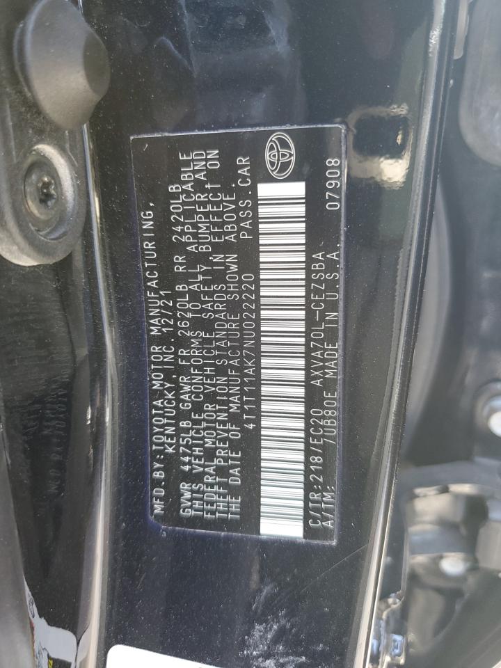 4T1T11AK7NU022220 2022 TOYOTA CAMRY - Image 12