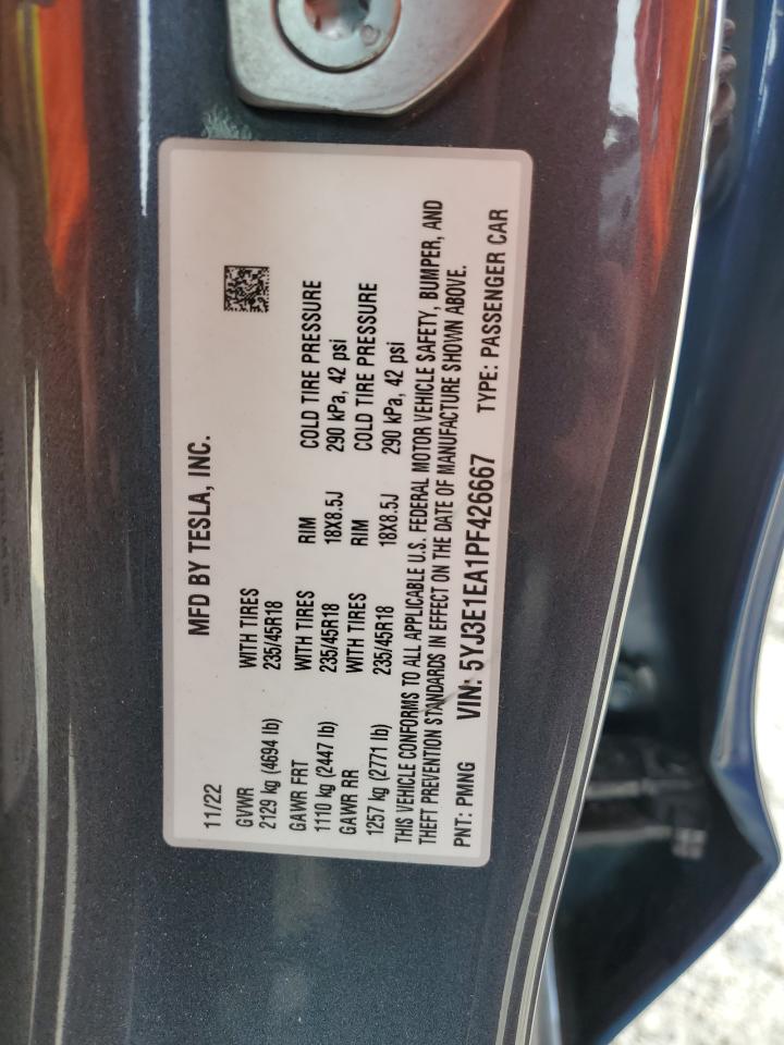 5YJ3E1EA1PF426667 2023 Tesla Model 3