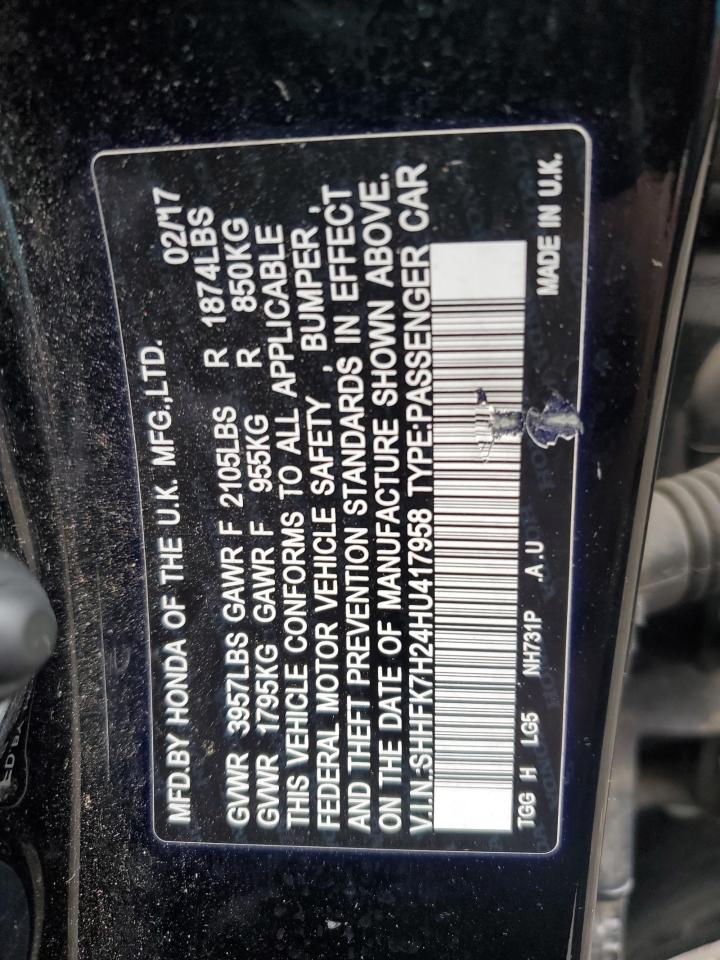 SHHFK7H24HU417958 2017 Honda Civic Lx