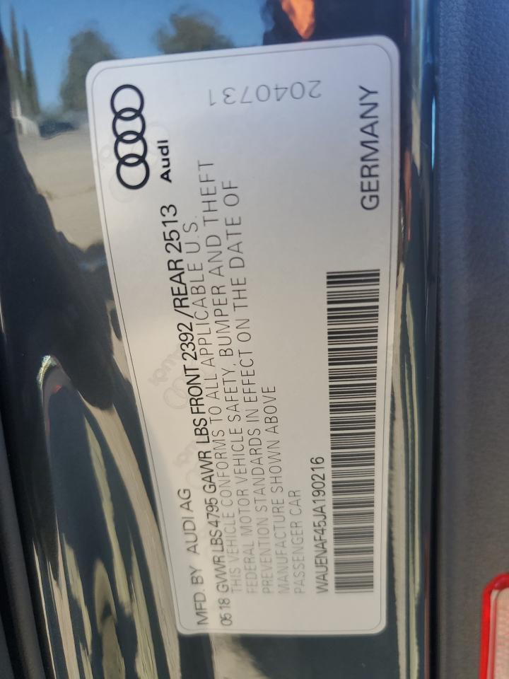 WAUENAF45JA190216 2018 AUDI A4 - Image 12