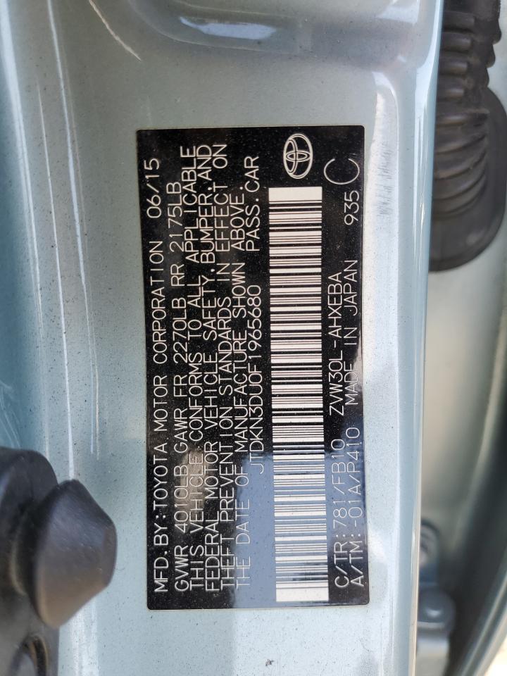 JTDKN3DU0F1965680 2015 Toyota Prius
