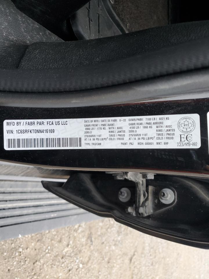 2022 Ram 1500 Longhorn VIN: 1C6SRFKT0NN416169 Lot: 66930574