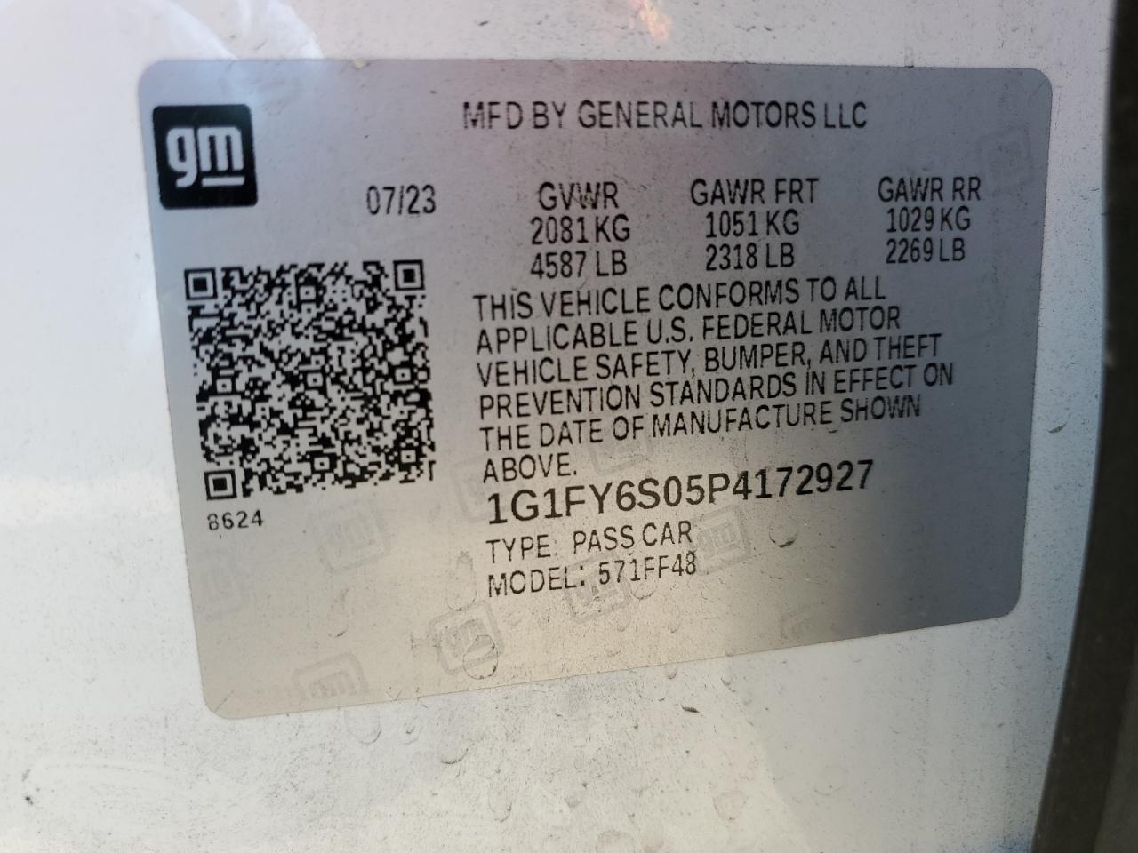 1G1FY6S05P4172927 2023 Chevrolet Bolt Euv Lt