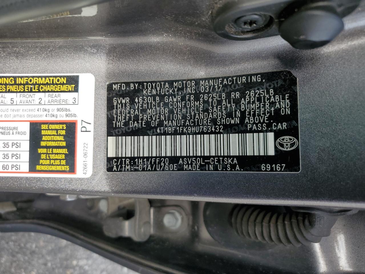 4T1BF1FK9HU763432 2017 TOYOTA CAMRY - Image 12