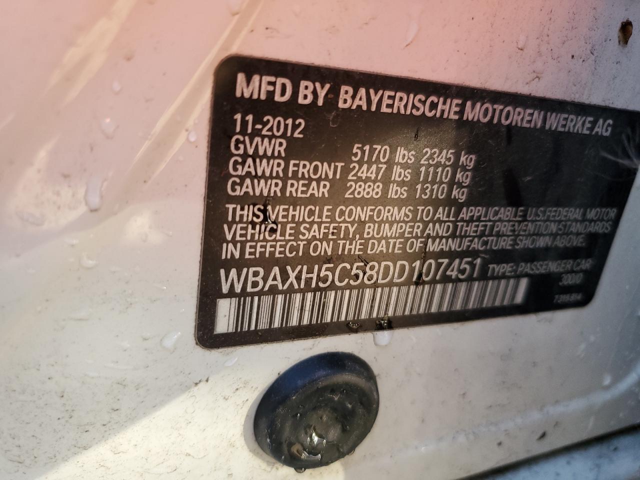 WBAXH5C58DD107451 2013 BMW 528 Xi