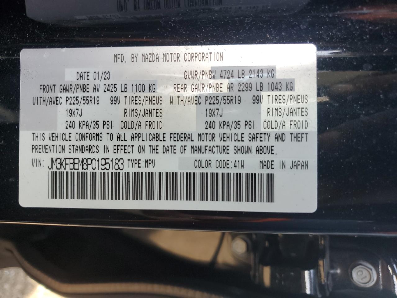 2023 Mazda Cx-5 Premium Plus VIN: JM3KFBEM8P0195183 Lot: 74336864