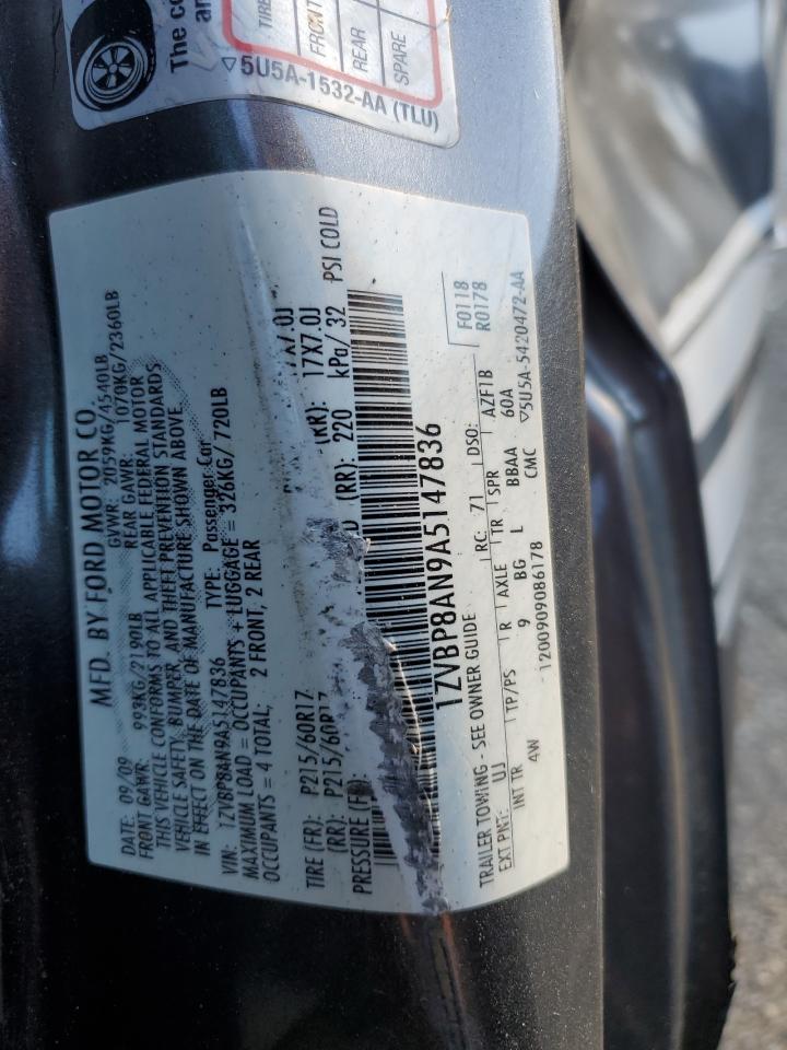 2010 Ford Mustang VIN: 1ZVBP8AN9A5147836 Lot: 75285574