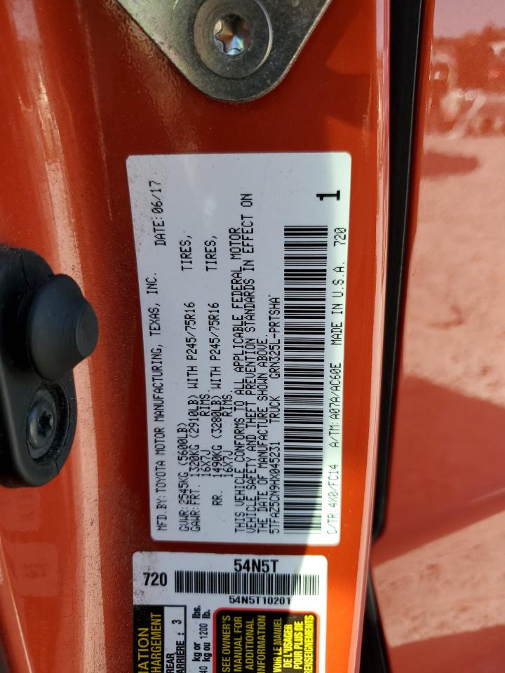 VIN 5TFAZ5CN9HX045231 2017 TOYOTA TACOMA no.12