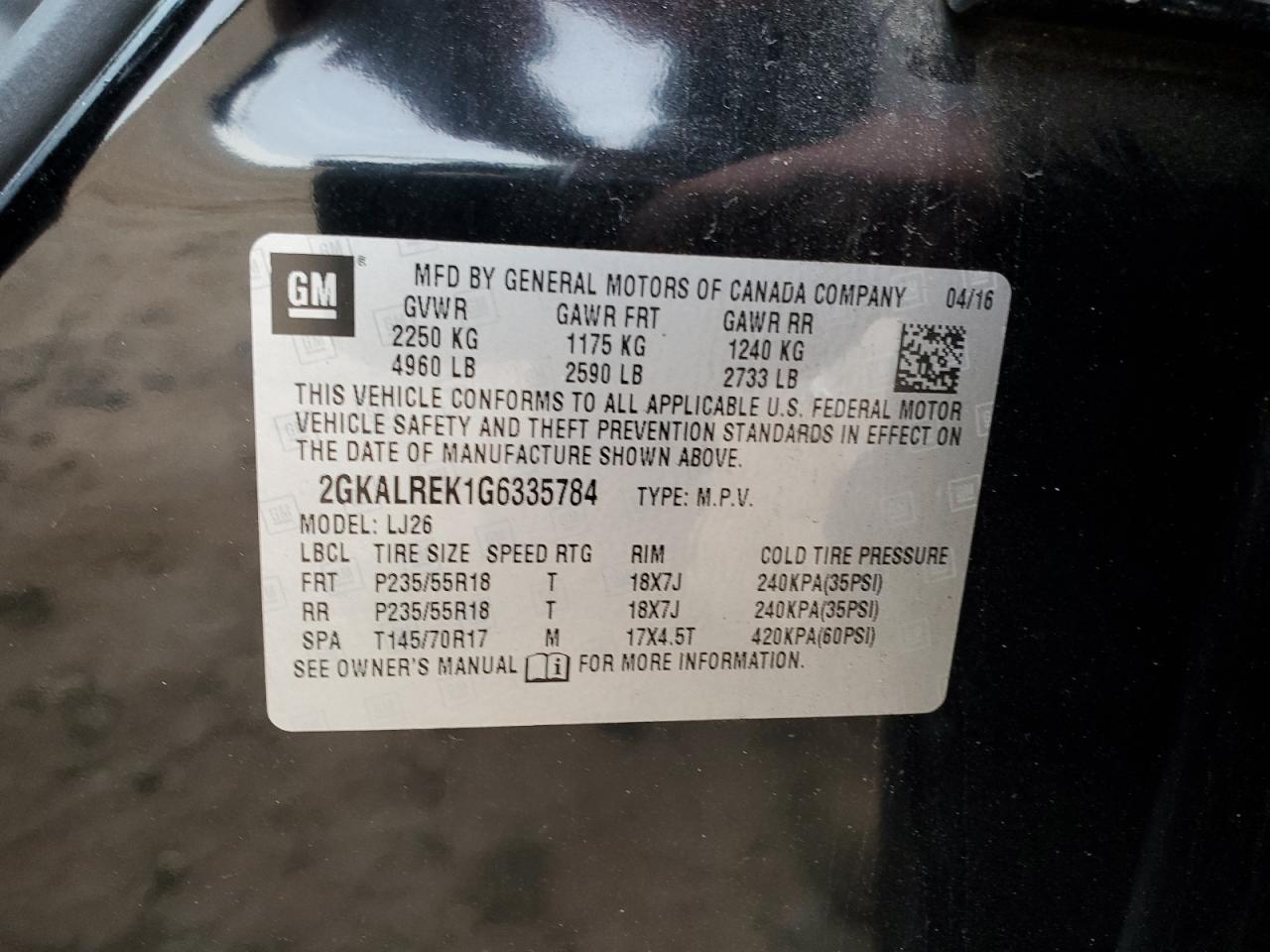 2GKALREK1G6335784 2016 GMC Terrain Denali