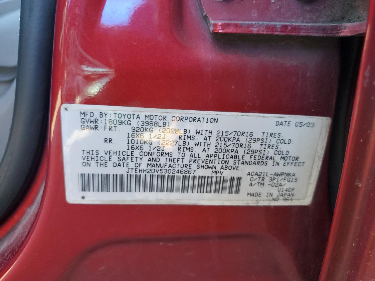 2003 Toyota RAV 4 - Image 13