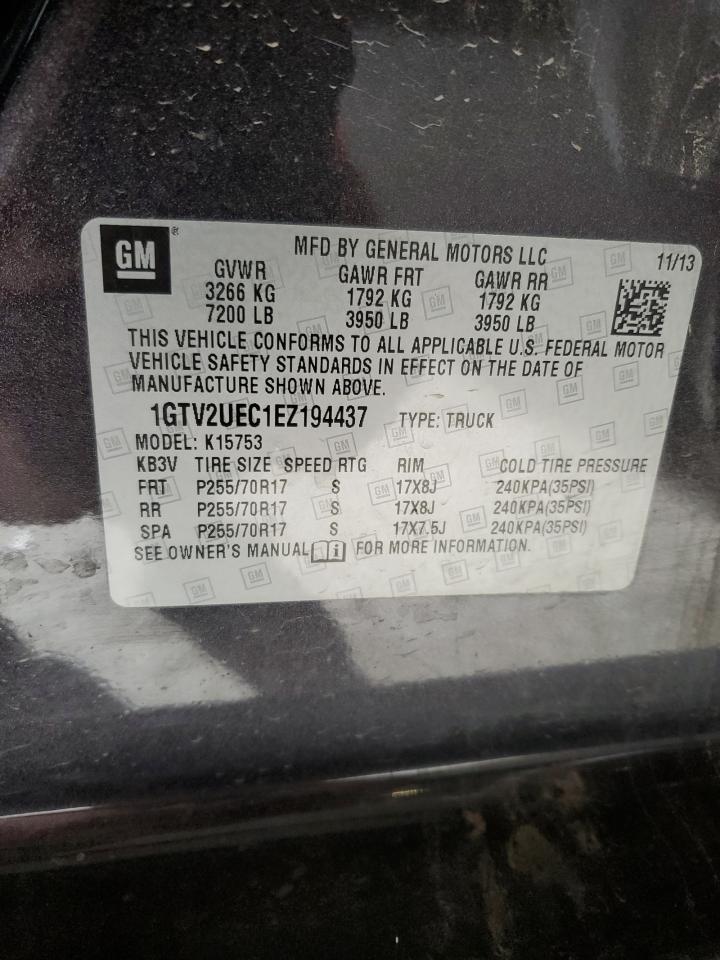 1GTV2UEC1EZ194437 2014 GMC Sierra K1500 Sle