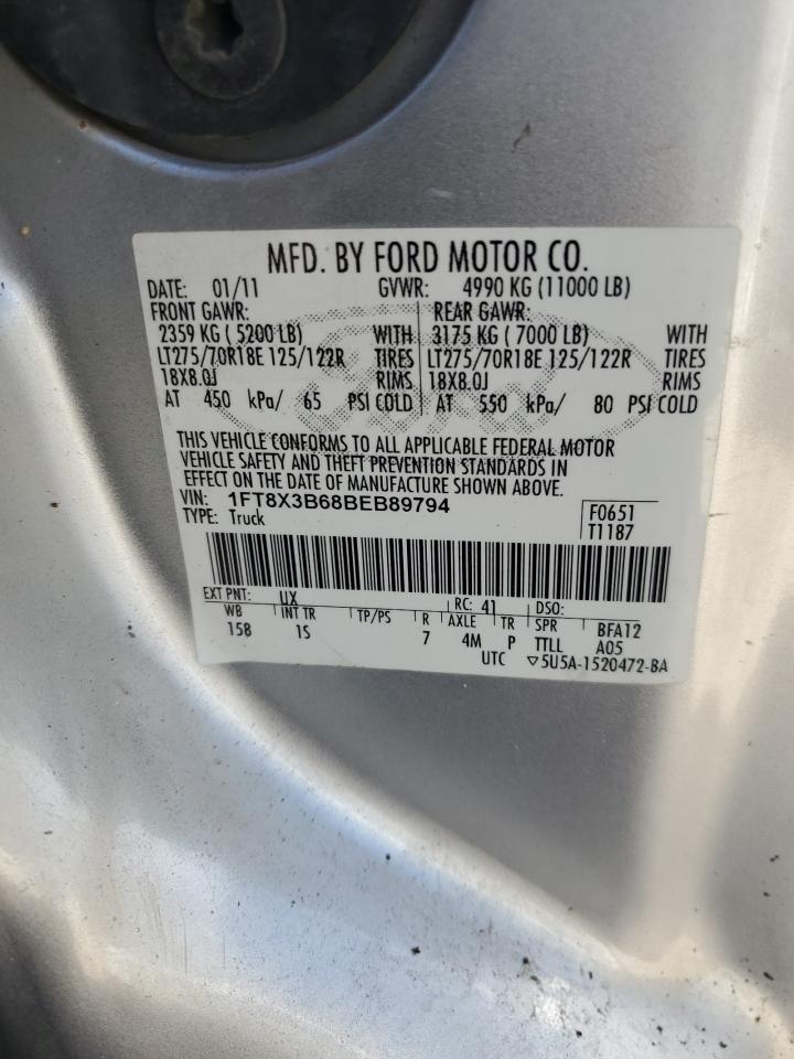 2011 Ford F350 Super Duty VIN: 1FT8X3B68BEB89794 Lot: 76777474