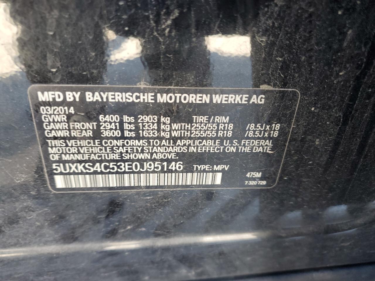 5UXKS4C53E0J95146 2014 BMW X5 xDrive35D