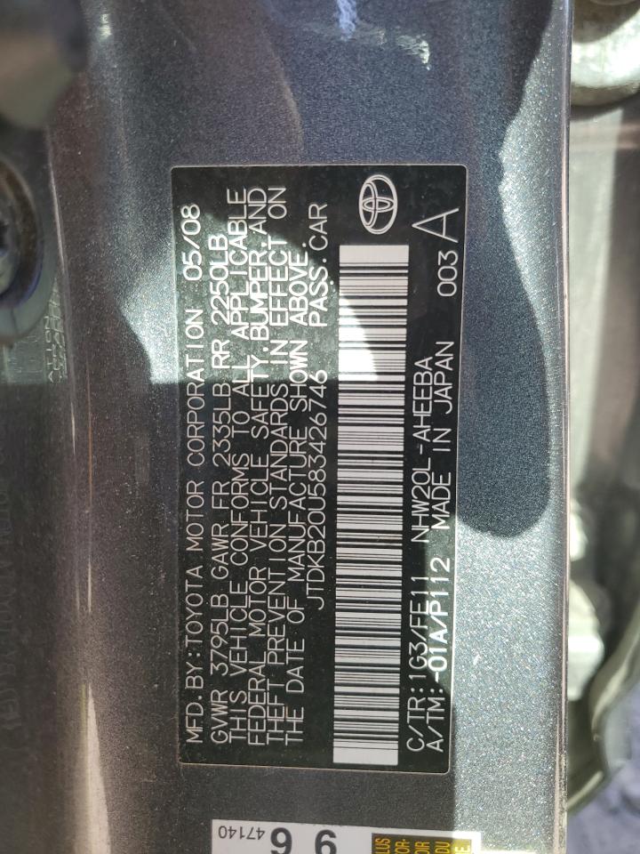 JTDKB20U583426746 2008 Toyota Prius