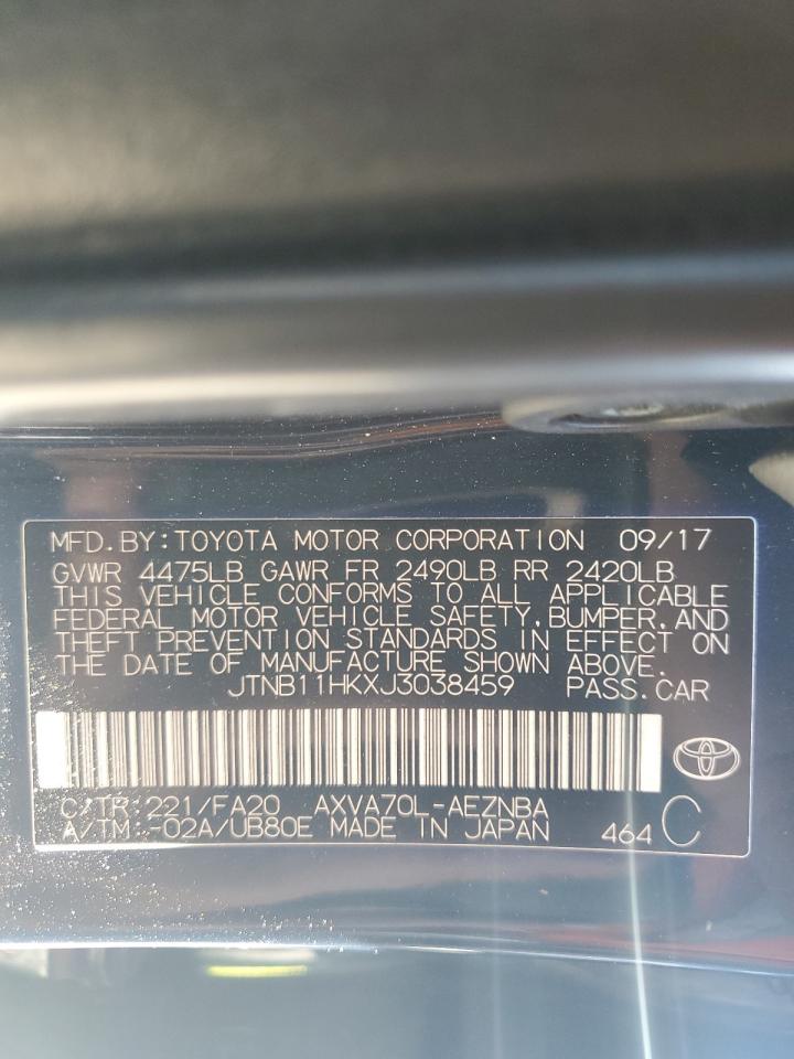 VIN JTNB11HKXJ3038459 2018 TOYOTA CAMRY no.13