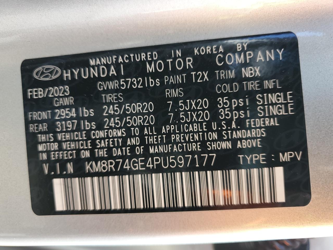 2023 Hyundai Palisade Calligraphy VIN: KM8R74GE4PU597177 Lot: 77450264