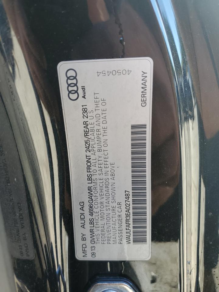 2014 Audi A5 Premium Plus VIN: WAULFAFR3EA027487 Lot: 75678374