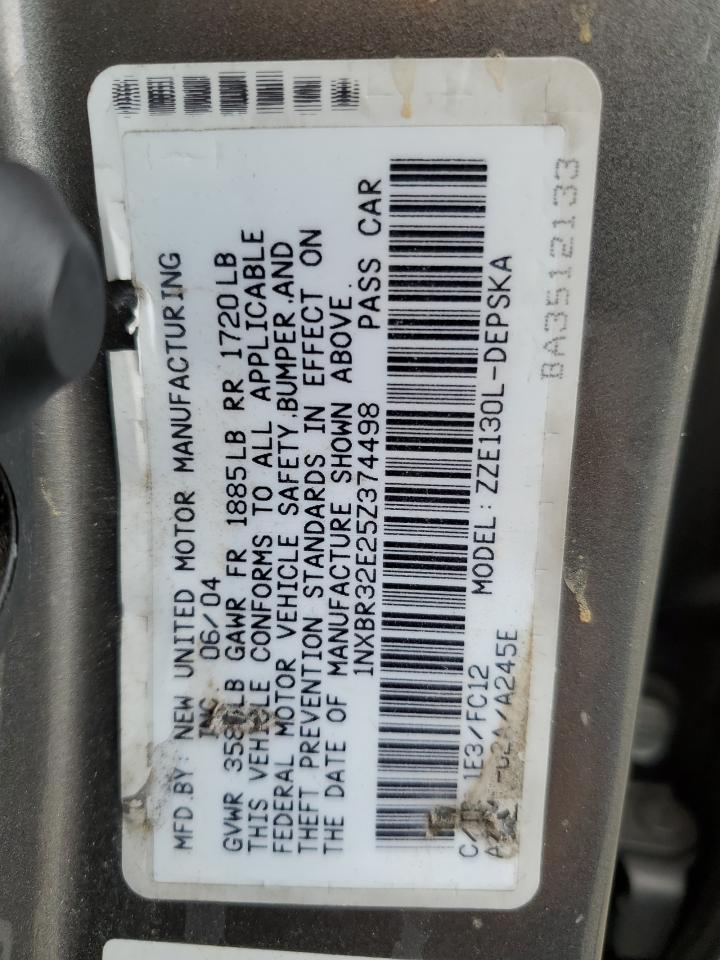 1NXBR32E25Z374498 2005 Toyota Corolla Ce