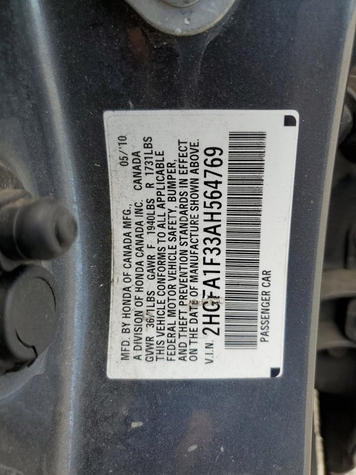 2HGFA1F33AH564769 2010 Honda Civic Vp