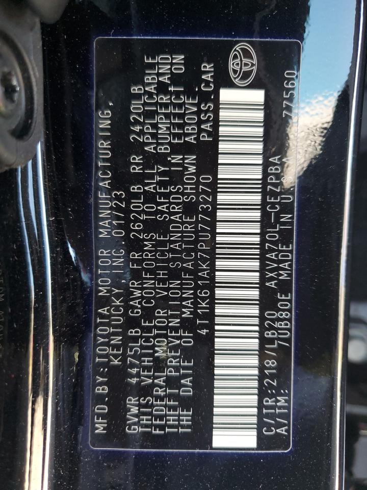 2023 Toyota Camry Xse VIN: 4T1K61AK7PU773270 Lot: 85351855