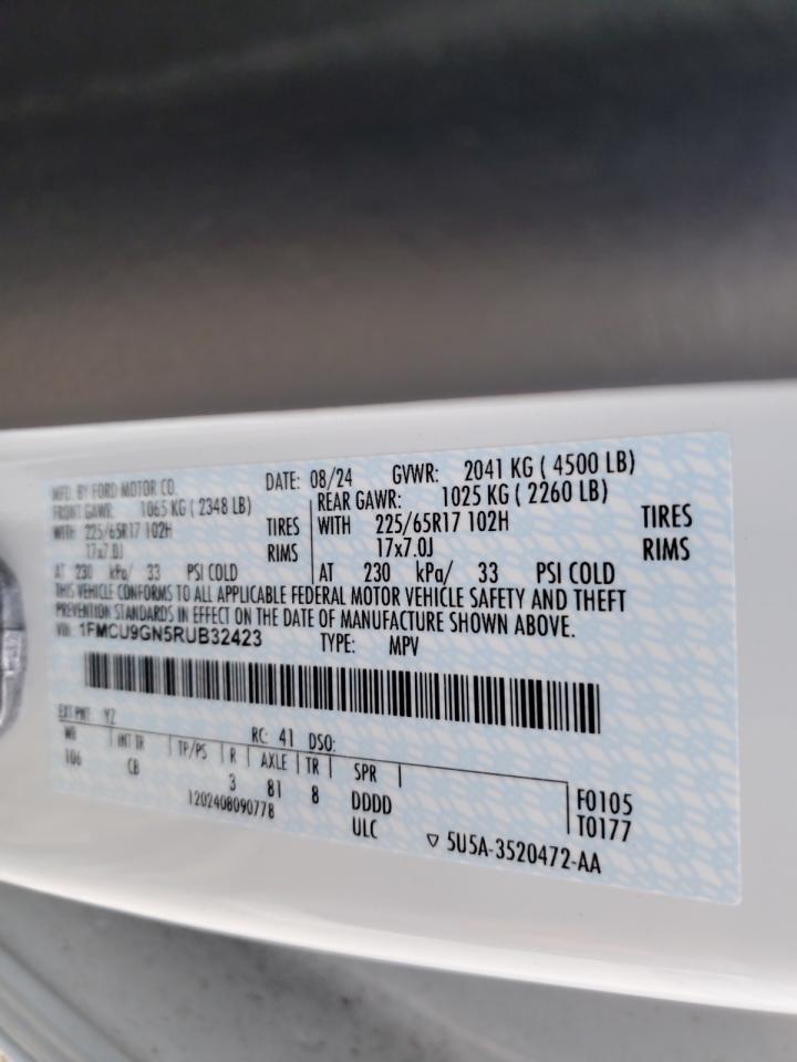 2024 Ford Escape Active VIN: 1FMCU9GN5RUB32423 Lot: 82326115