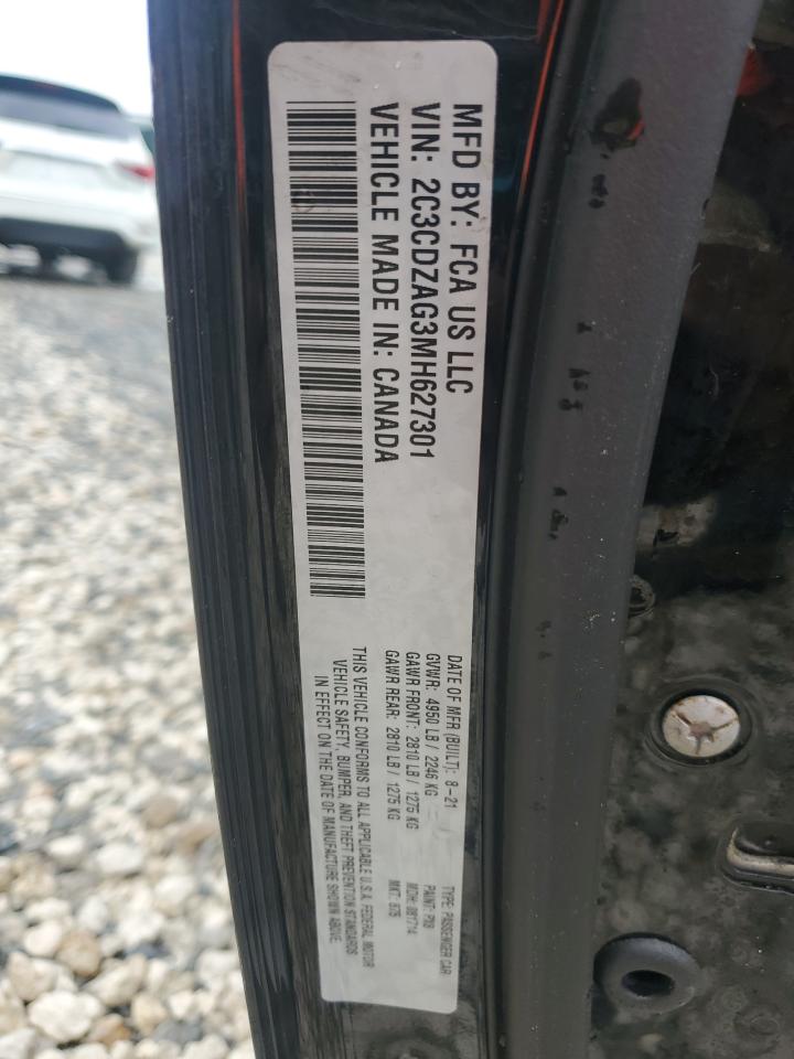 2021 Dodge Challenger Sxt VIN: 2C3CDZAG3MH627301 Lot: 86247725