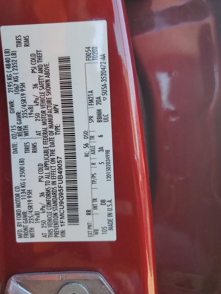 2015 Ford Escape Se VIN: 1FMCU9G95FUB49057 Lot: 82325835