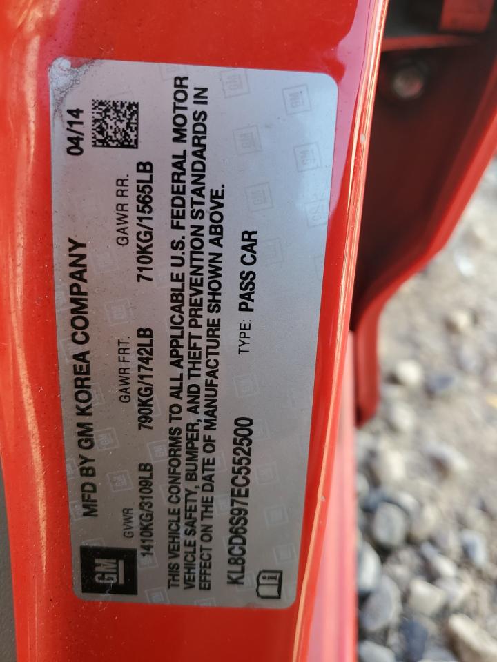 2014 Chevrolet Spark 1Lt VIN: KL8CD6S97EC552500 Lot: 85641465