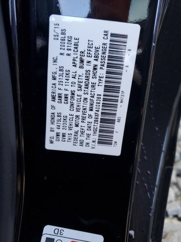 2015 Honda Accord Exl VIN: 1HGCT2B8XFA008369 Lot: 85671805