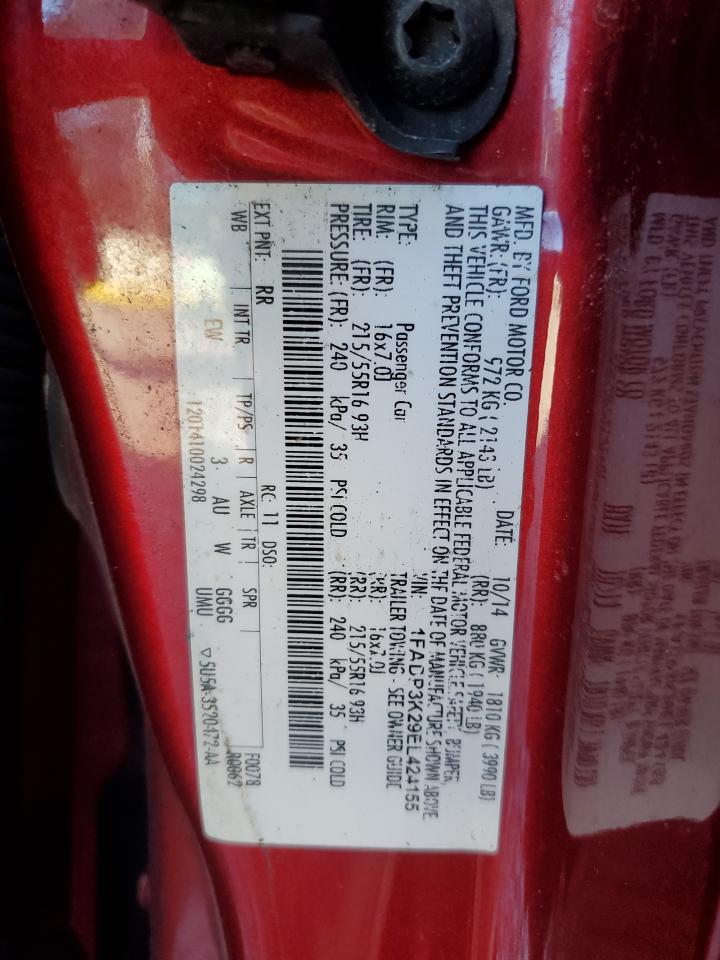 2014 Ford Focus Se VIN: 1FADP3K29EL424155 Lot: 82302935