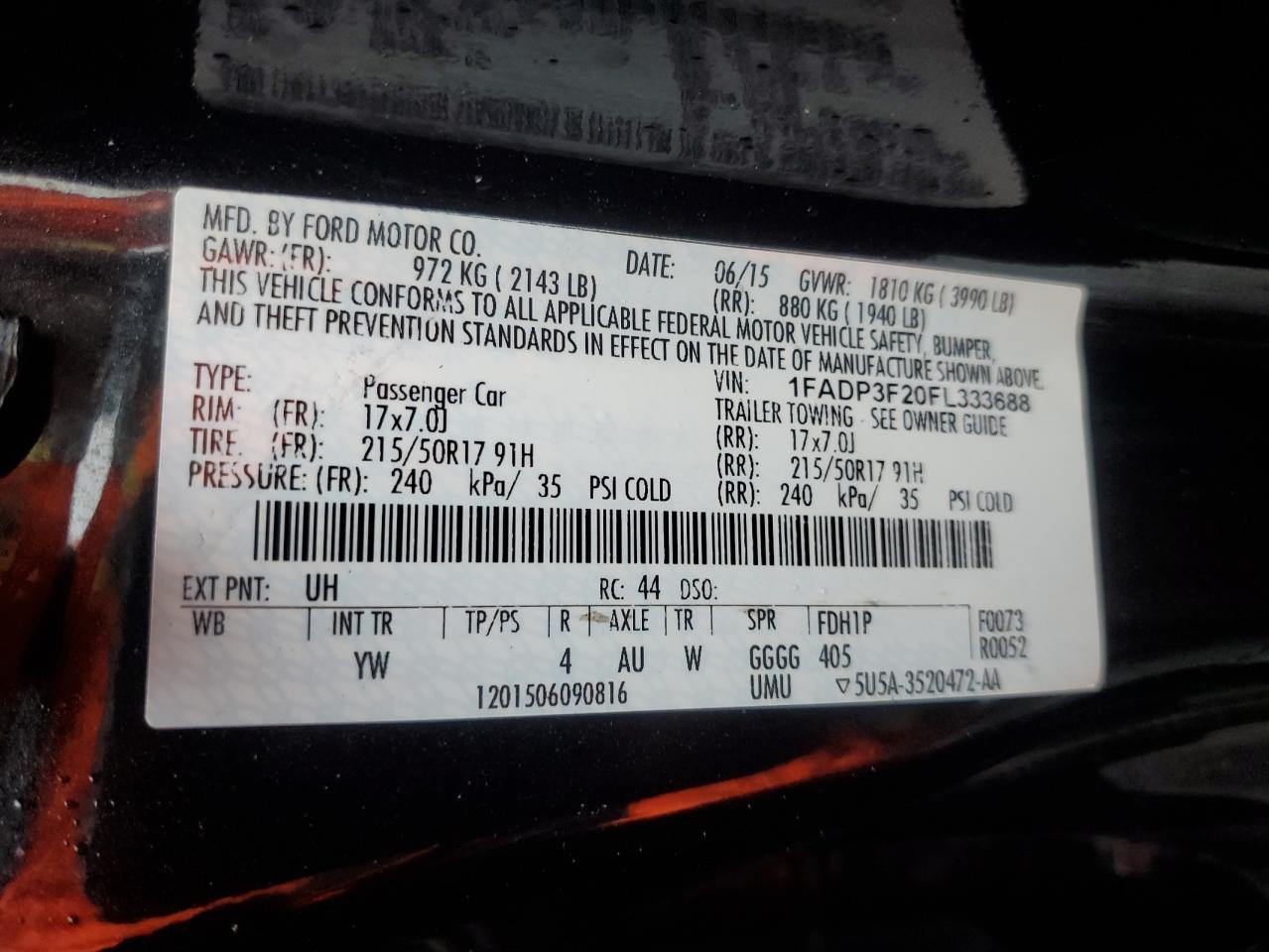 2015 Ford Focus Se VIN: 1FADP3F20FL333688 Lot: 82442865