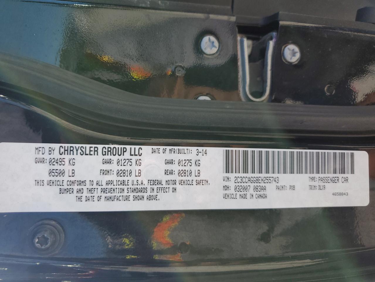 2014 Chrysler 300 S VIN: 2C3CCAGG8EH255743 Lot: 89530285