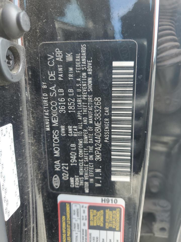 2021 Kia Rio Lx VIN: 3KPA24AD8ME383268 Lot: 82329565