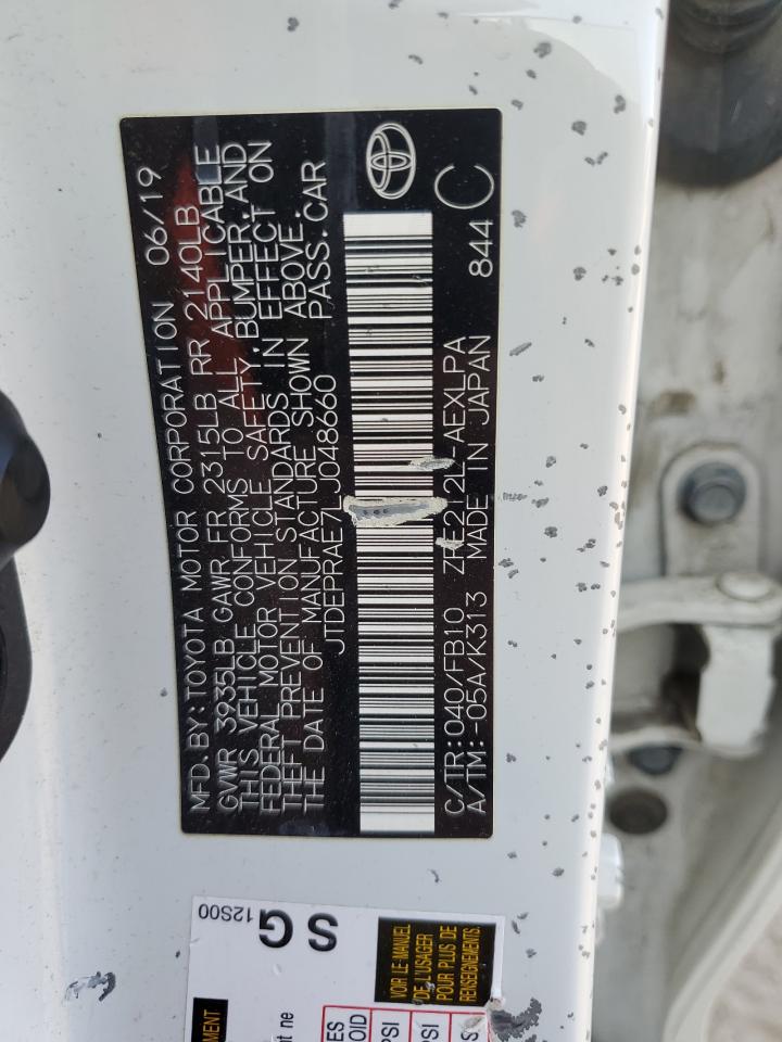 2020 Toyota Corolla Le VIN: JTDEPRAE7LJ048660 Lot: 81961215