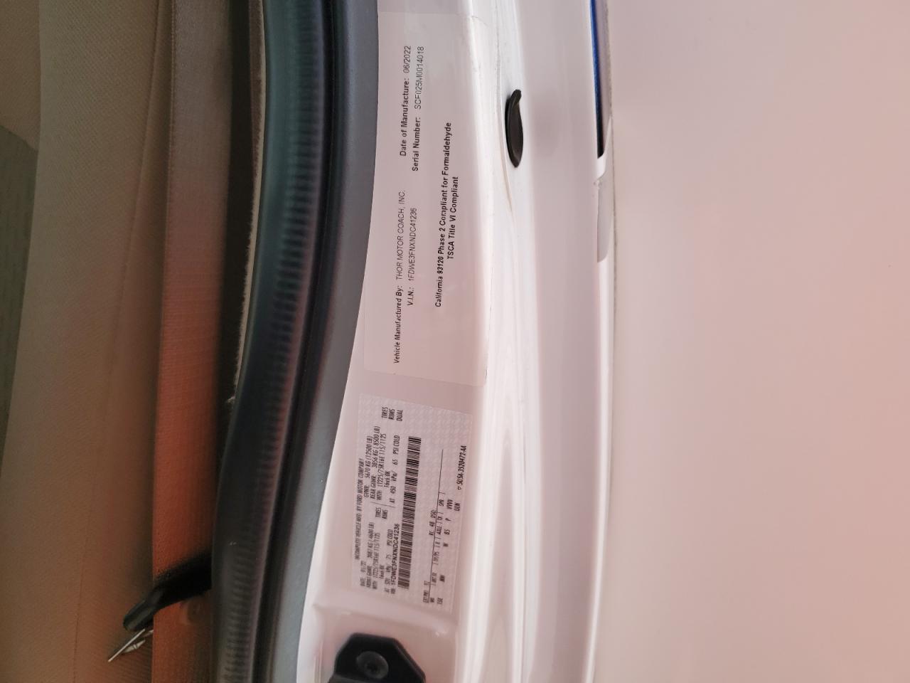 2022 Ford Econoline E350 Super Duty Cutaway Van VIN: 1FDWE3FNXNDC41236 Lot: 81754235