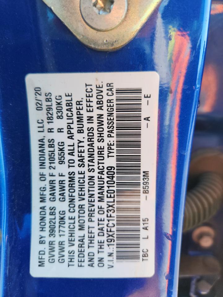2020 Honda Civic Ex VIN: 19XFC1F3XLE010409 Lot: 84984645
