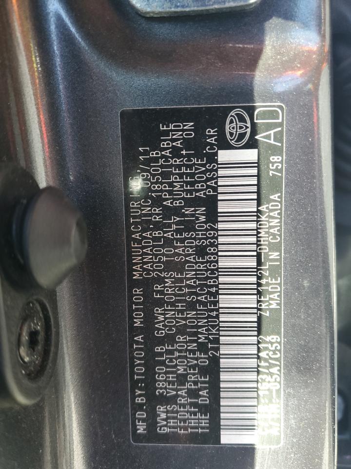 2011 Toyota Corolla Matrix VIN: 2T1KU4EE4BC688392 Lot: 84809815