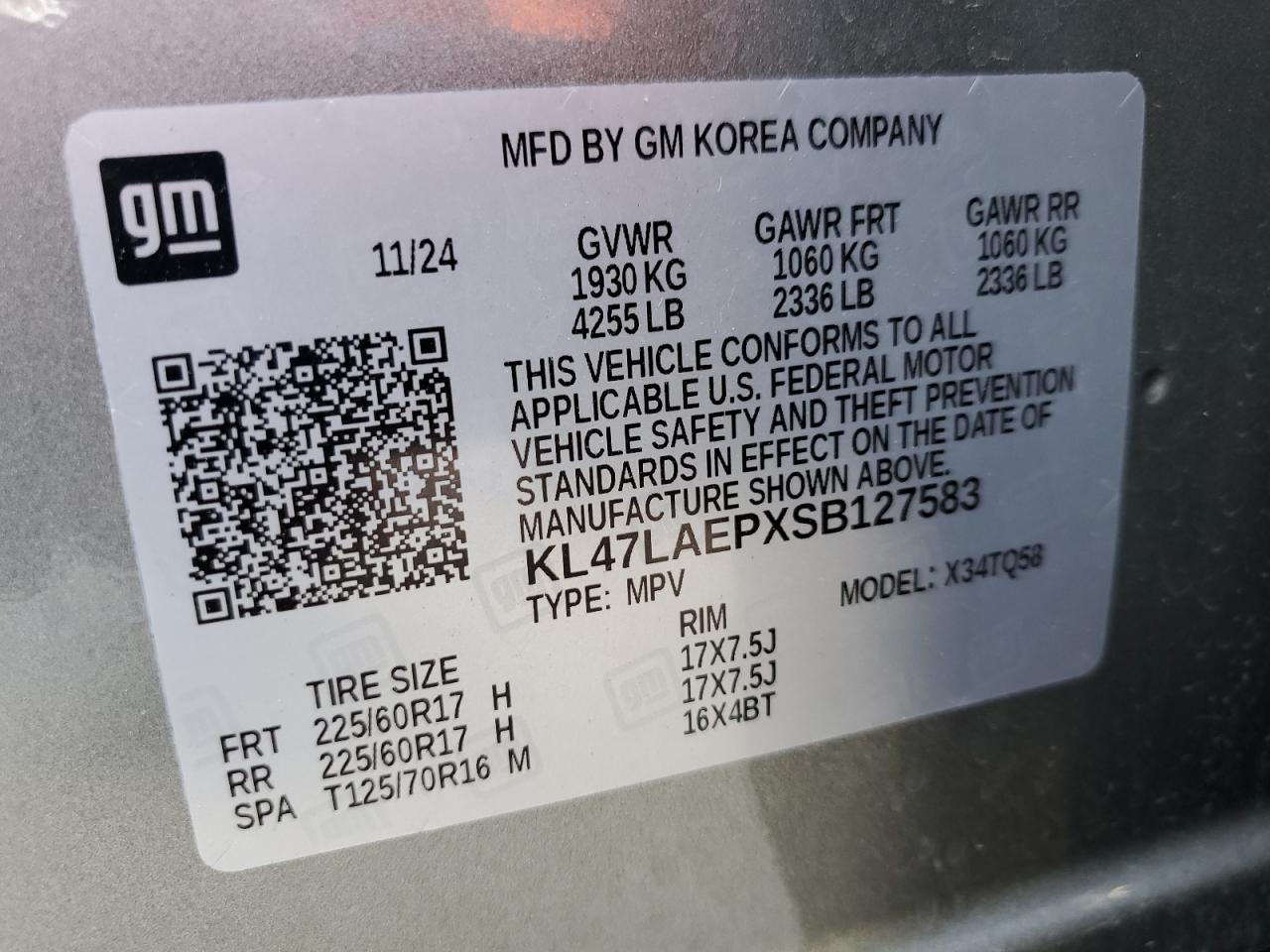 2025 Buick Envista Preferred VIN: KL47LAEPXSB127583 Lot: 84721915