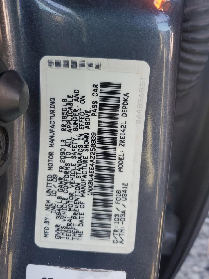 2010 Toyota Corolla Base VIN: 1NXBU4EE4AZ258939 Lot: 82649465