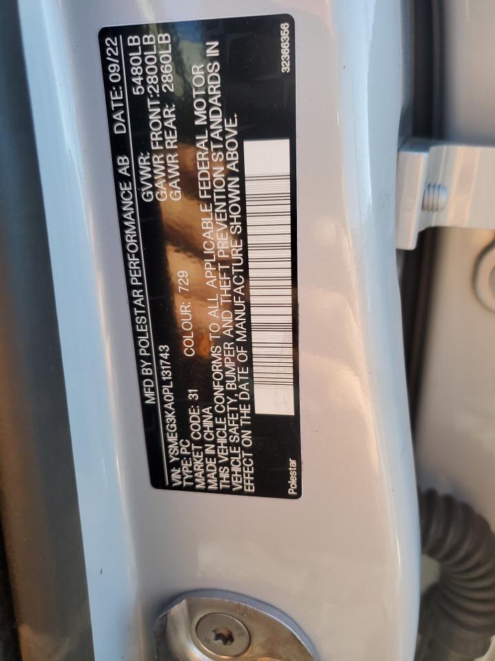 2023 Polestar 2 VIN: YSMEG3KA0PL131743 Lot: 86291045