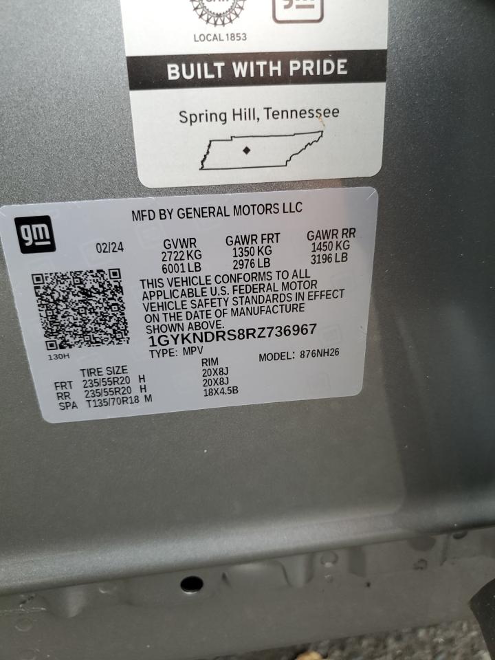 2024 Cadillac Xt5 Premium Luxury VIN: 1GYKNDRS8RZ736967 Lot: 82033215