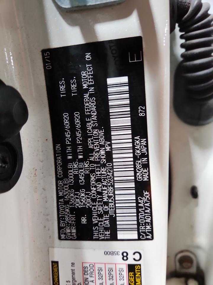 2015 Toyota 4Runner Sr5/Sr5 Premium VIN: JTEBU5JR8F5234210 Lot: 84816715