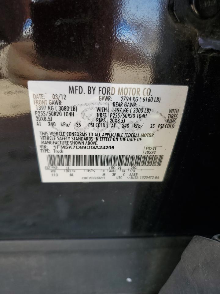 2013 Ford Explorer Xlt VIN: 1FM5K7D89DGA24296 Lot: 84621805