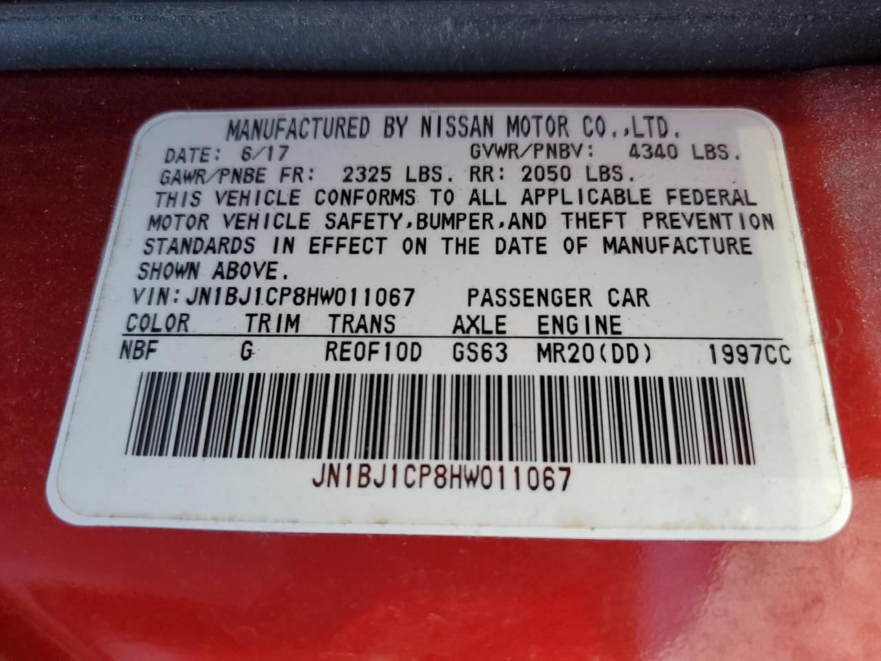 2017 Nissan Rogue Sport S VIN: JN1BJ1CP8HW011067 Lot: 82441235