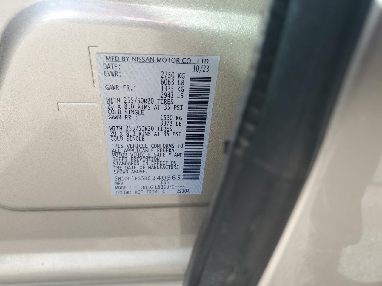 2024 Infiniti Qx60 Luxe VIN: 5N1DL1FS5RC340565 Lot: 90100345