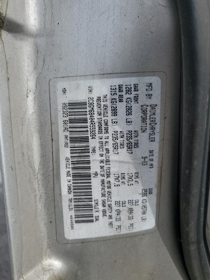 2004 Chrysler Pacifica VIN: 2C8GM68404R559264 Lot: 87293545