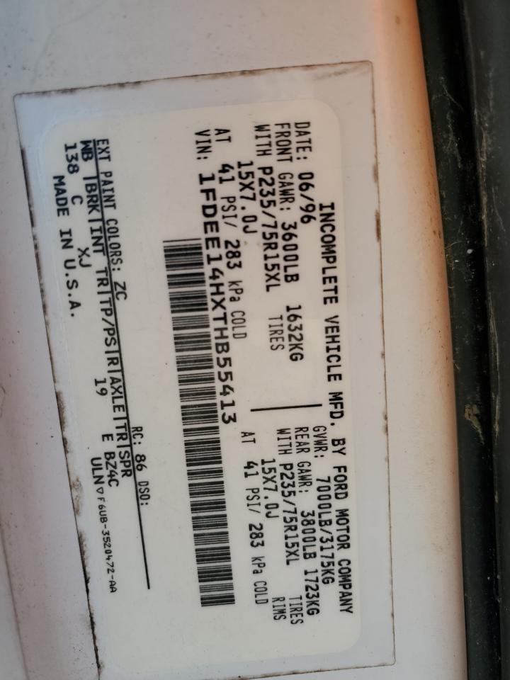 1996 Ford Econoline E150 Van VIN: 1FDEE14HXTHB55413 Lot: 85496275