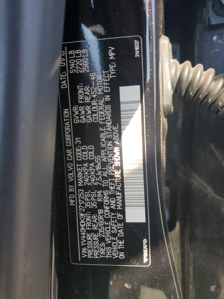 2015 Volvo Xc60 T5 Premier VIN: YV440MDK9F2717253 Lot: 82492455